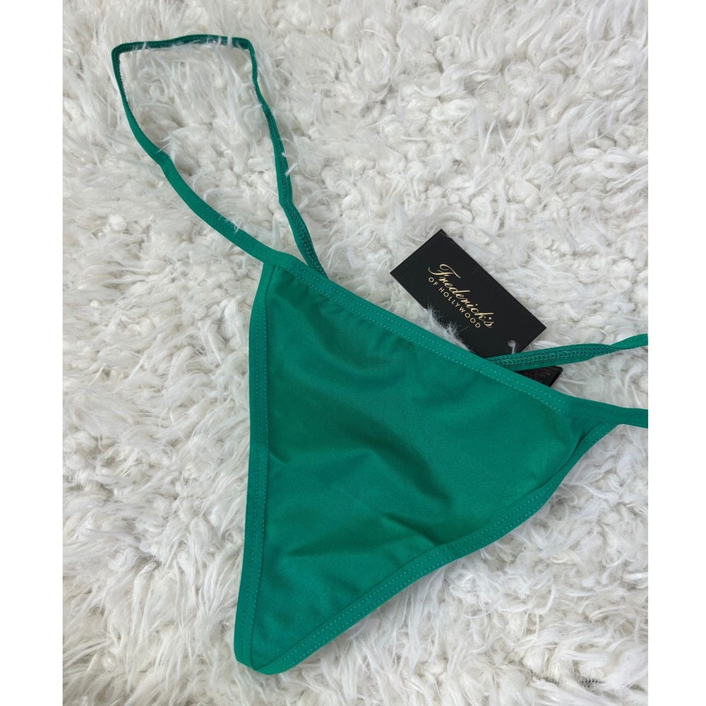 Frederick's of Hollywood Green Thong Panty String Bikini Bottom 1X New